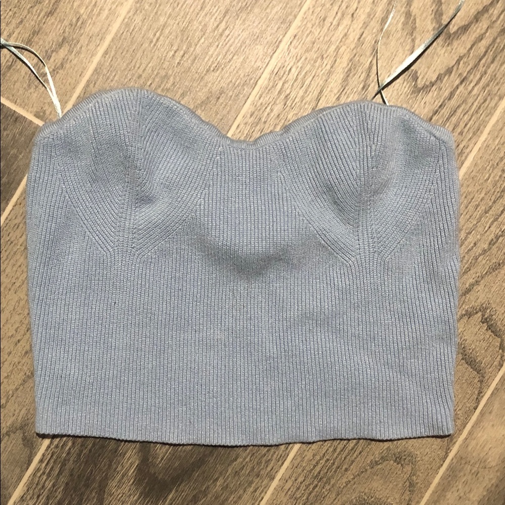 MARBLE Gray Ribbed Camisole Top